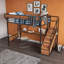 Lit mezzanine avec bureau intégré, prise de courant, éclairage DEL et garde-robe ouverte-118321465-118321466