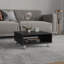 Table basse Chiniak, 1 tablette, 4 pieds, noir, salon-1453160971