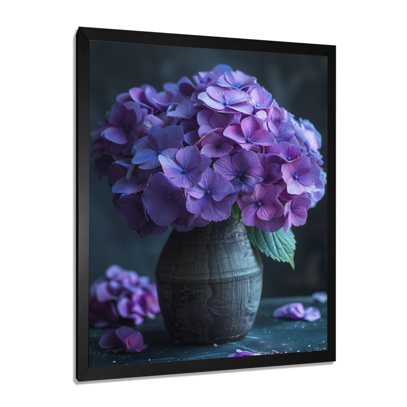 Mauve hortensia ferme charme II - impression d'art mural hortensia, Toile tendue, H 12 po x l 20 po