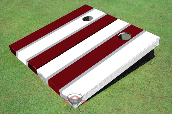 Ensemble de planches de cornhole à rayures longues 2 'x 4', Blanc et marron