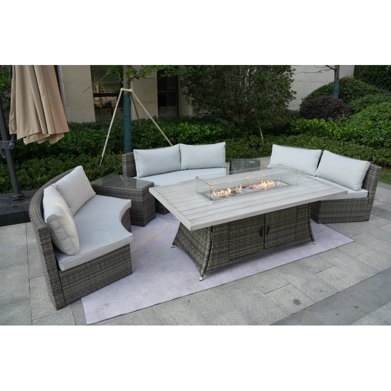 Alseepa 6 - Person Patio Conversation Set with Cushions