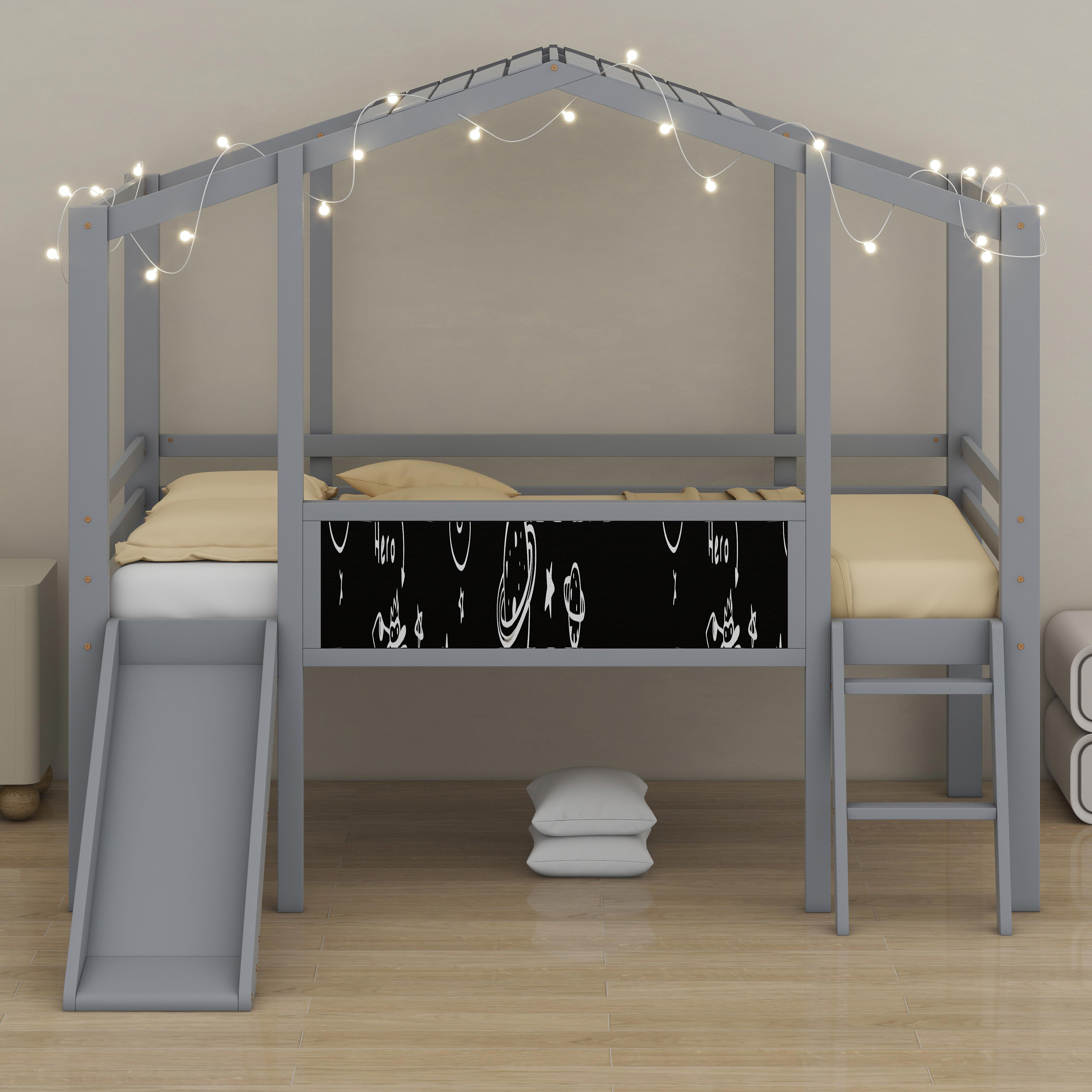 Stackable Bed Ladder Latitude Run® Loft Bed With Ladder And Slide | Wayfair