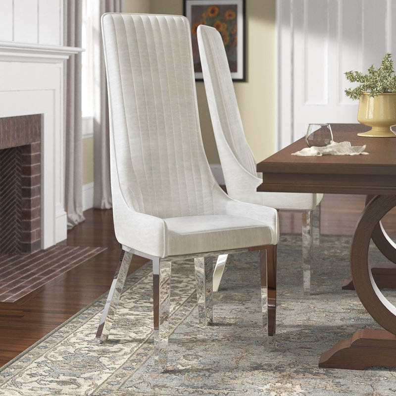 Chaise d'appoint rembourrée Cammack, Blanc