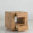 Stylish End Table With Oak Finish - Rectangular Design Thick Tabletop, Wheels And Ample Storage Practical Elegant Thickened Rolling