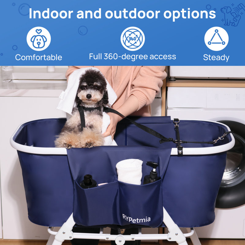 Dog Tubs For Bathing VEVOR Foldable Dog Bathtub Elevated Pet Wash