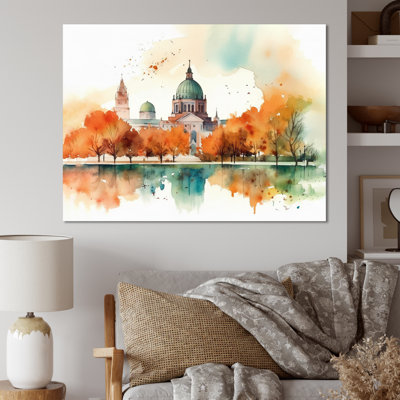 Ruien brun et vert Munich en splendeur dorée III sur toile