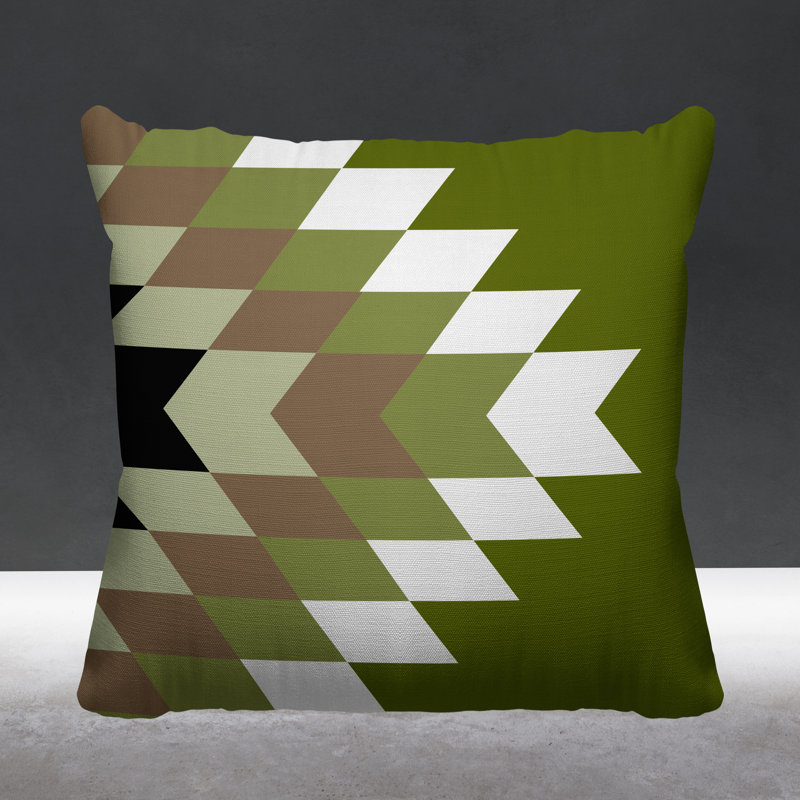 Coussin décoratif intérieur / extérieur Bimisi Southwestern, Chartreuse, L 15 po x H 15 po