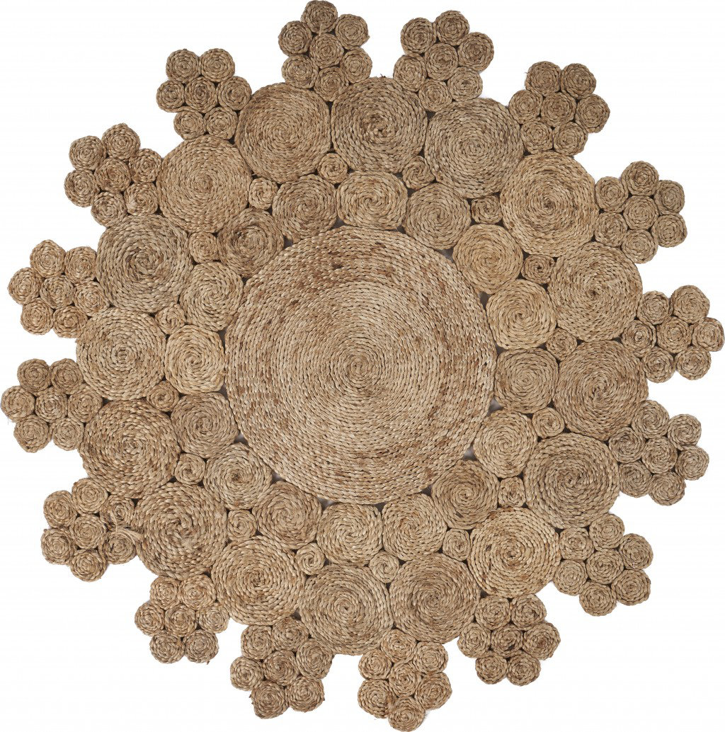 Bayou Breeze Round Farmingdale Hand Tufted Jute Area Rug in Natural ...