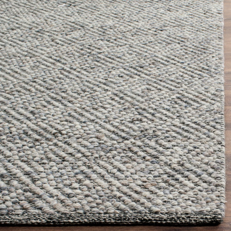 Zahid Hand Woven Wool/Cotton Geometric Rug in Camel/Gray, Rectangle 8' x 10'