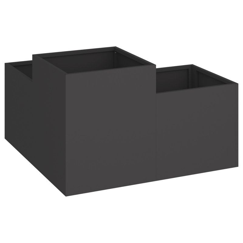 Planter Box, 48cm H x 100cm W x 100cm D, Black