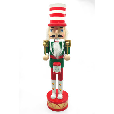 Christmas Drummer Nutcracker.  Classic Wooden Festive Decoration F07M14-32-N01819A