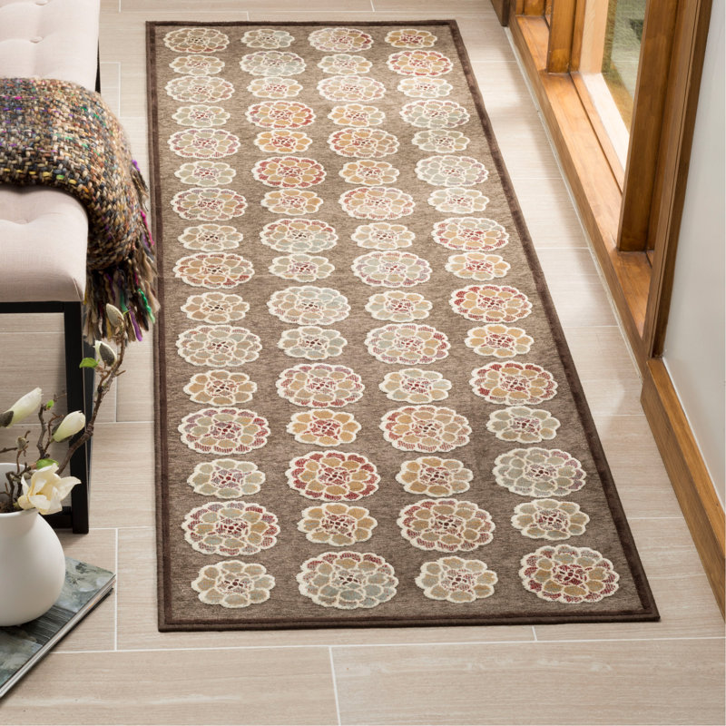 Tapis floral en viscose Martha Stewart, Tapis de couloir 2 pi 5 po x 7 pi 6 po