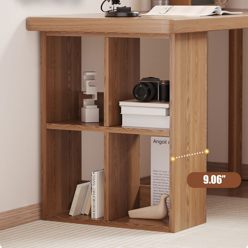 Bureau en coin brun en bois massif en forme de L, H 29,53 po x l 70,87 po x P 39,37 po, Retour à gauche