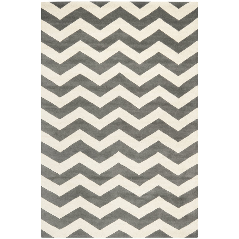 Lesedi Chevron Wool Hand Woven Area Rug, Rectangle 152 x 244 cm
