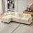 112''L-Shaped Modern Sofa Modular Combination Cloud Sofa With Ottoman 3-Seater Chenille Combo Set With 1 Footstool For Living Room, Bedroom And Apartment-1898971053