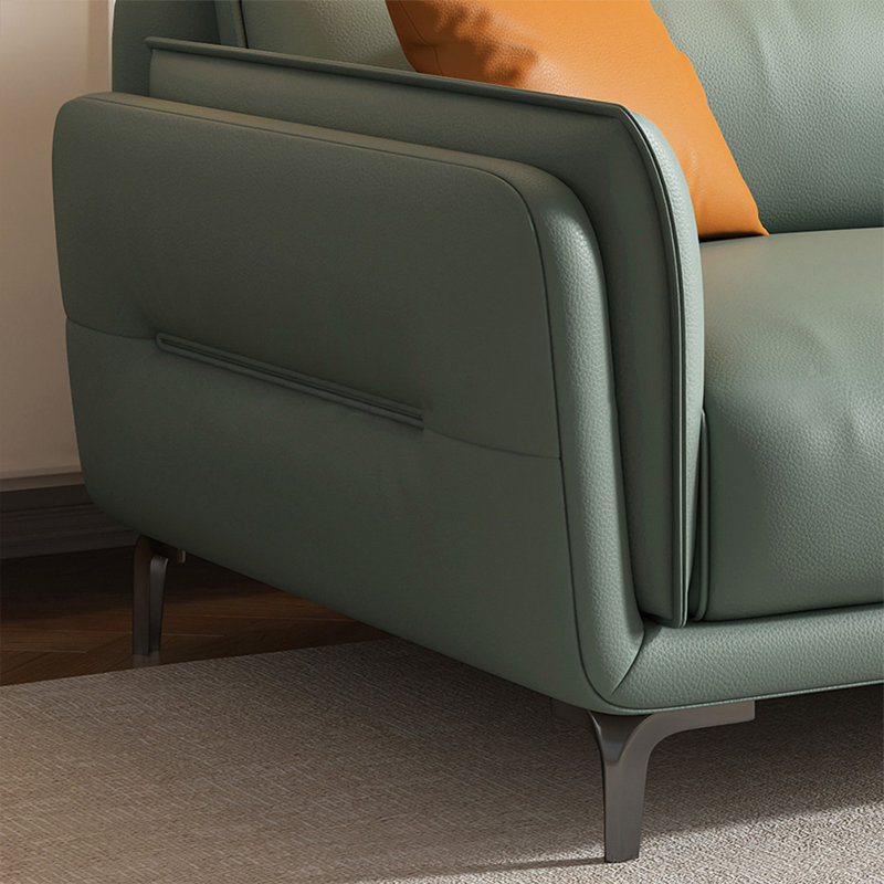 Canapé modulaire vert en cuir véritable, Vert