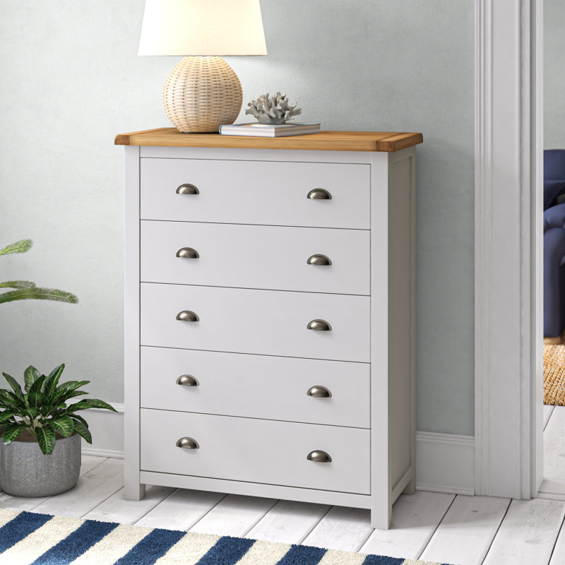 Andromeda 90cm W 5 - Drawer Chest of Drawers, Chrome