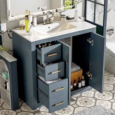 Meuble-lavabo 36 po avec lavabo en céramique