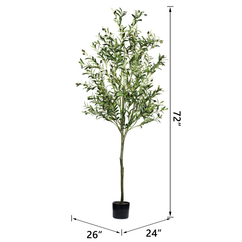 Primrue 72'' Faux Olive Tree Tree in Pot & Reviews | Wayfair
