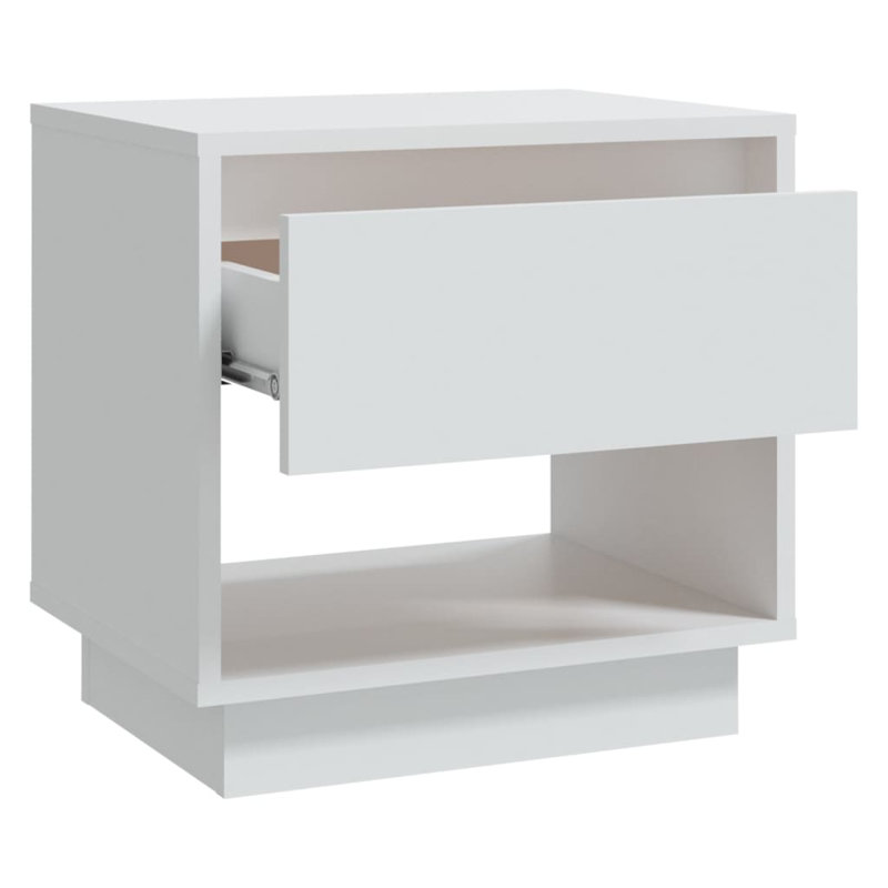  Ensemble de 2 tables de chevet en bois d'ingénierie blanc moyen
