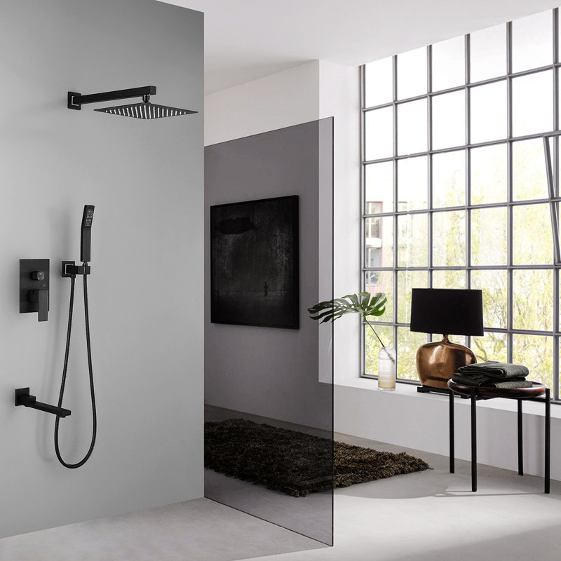 Thermostatic Complete Shower System, Matte Black