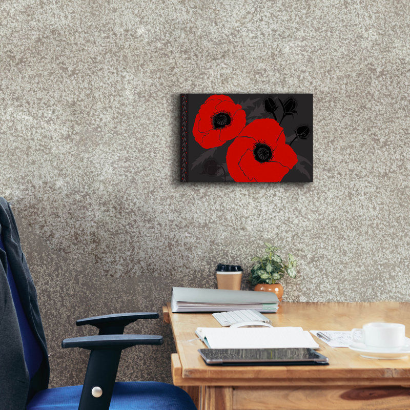 «Beauts Rouges 4» par Art Licensing Studio, art mural sur toile, H 12 po x l 18 po x P 0,75 po