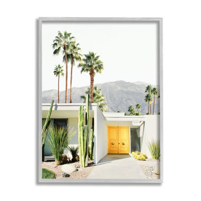 Palm Springs House Photography Gray Framed Giclee Art by Sisi and Seb