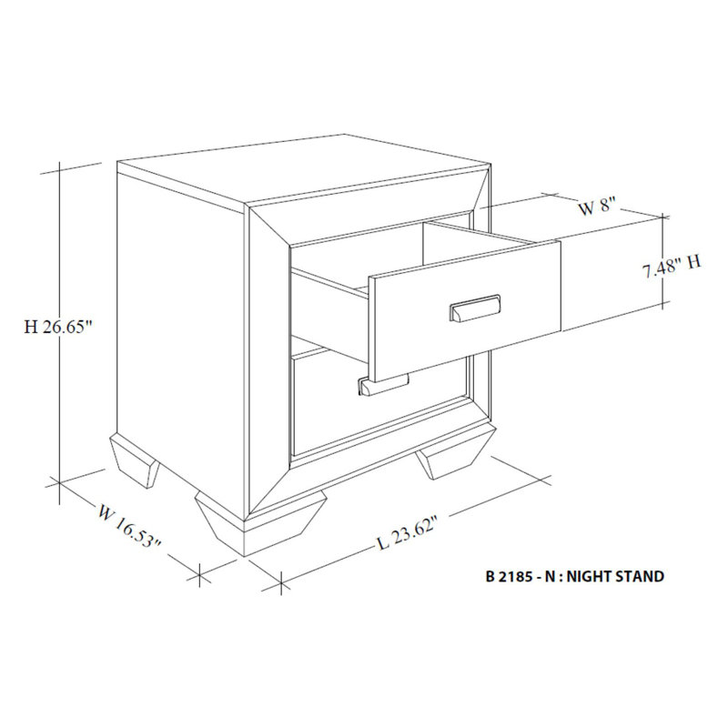 Ensemble de rangement pour chambre 4 pièces brun vieilli avec commode, commode et 2 tables de chevet