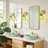 1-Light Gold Modern Wall Sconce With Green Striped Glass Shade-59003841