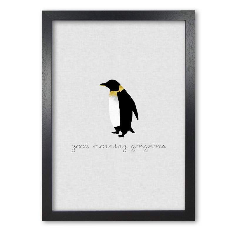 Good Morning Gorgeous Animal - Print, 60 cm H x 42 cm W x 5 cm D, Black Grain Frame