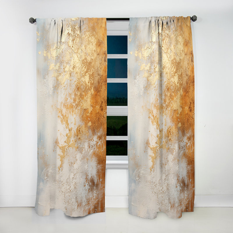 Michel Radiance Minimalist Poppy I - Traditional Velvet Curtain - Room Darkening - 1 panel, 52" W x 95" L