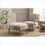 Repose-pieds, décor de salon de ferme avec structure en bois gris ardoise patiné, tissu naturel texturé, coussin en duvet moelleux en mousse | Bois massif | Noyer brun