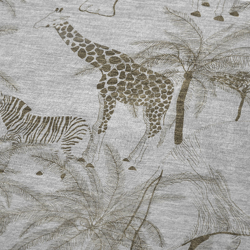 Jeté en paon et animaux de safari Addison