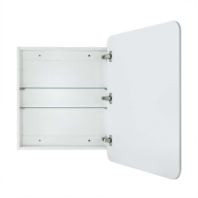 Claytin Glass Frameless Medicine Cabinet with Adjustable Shelves, 30" H x 24" W x 4.72" D