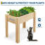 Boîte à fleurs surélevée de 34 po avec jardin surélevé avec pieds, pot à fleurs en bois de sapin avec doublure et crochets, pot à fleurs ergonomique pour l'extérieur, naturel-129416325-129416328