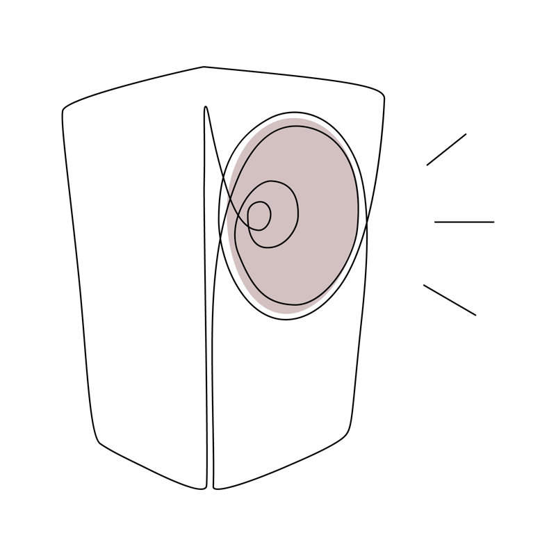 Music Speaker 1 Piece Wrapped Canvas Wall Art, 91cm H x 91cm W