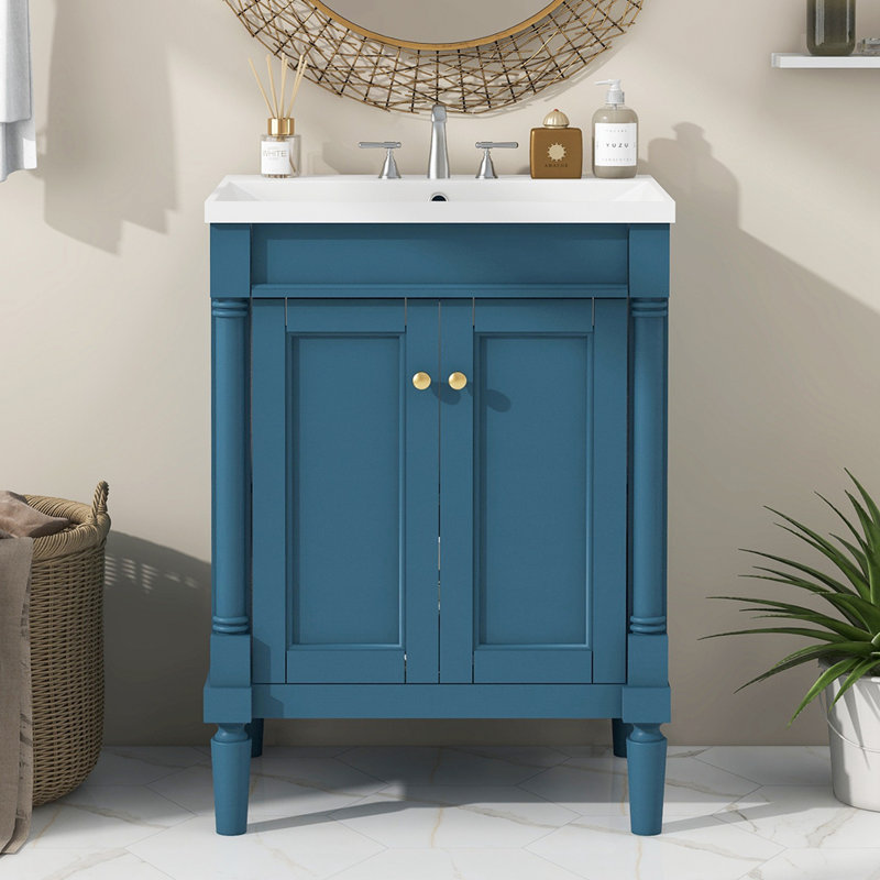 Meuble-lavabo simple 24 po avec plateau en résine Durnan