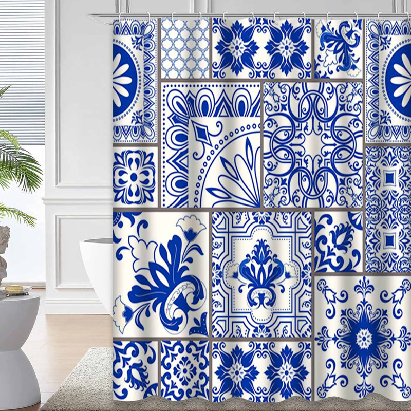 Rideau de douche Patchwork Tile, L 72 po x l 84 po