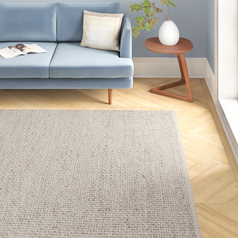 Tapis d'intérieur / extérieur taupe / turquoise tissé à plat à la main Dieterich, Rectangle 8 pi 10 po x 12 pi