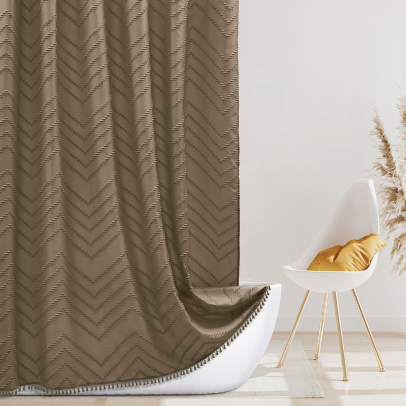 Akhsa Fabric Shower Curtain, Khaki