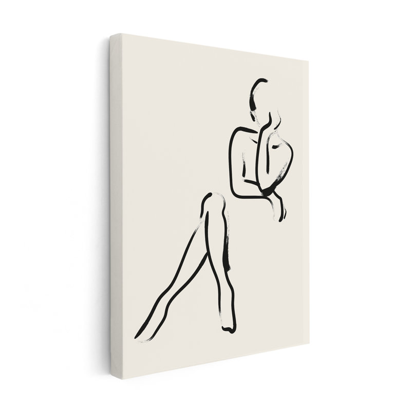 Silhouette féminine n ° 1, Canvas, White Framed, 16"H x 20"W