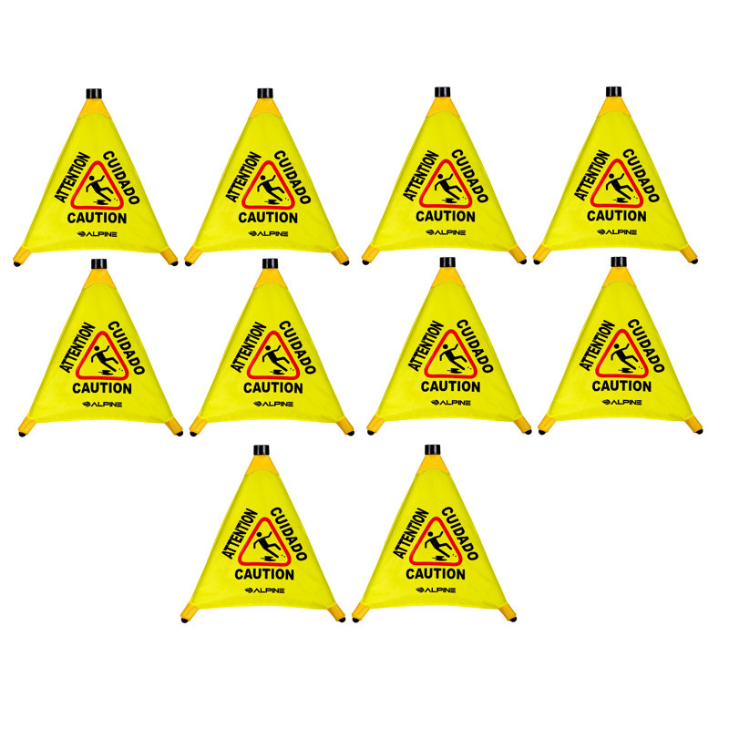 Enseigne de plancher humide pliable Alpine Industries, 22.24" H x 2.95" W x 2.55" D