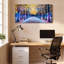Ensemble de 1 tableau sur toile tendue représentant des arbres d'automne avec un circuit lumineux au néon-37926509