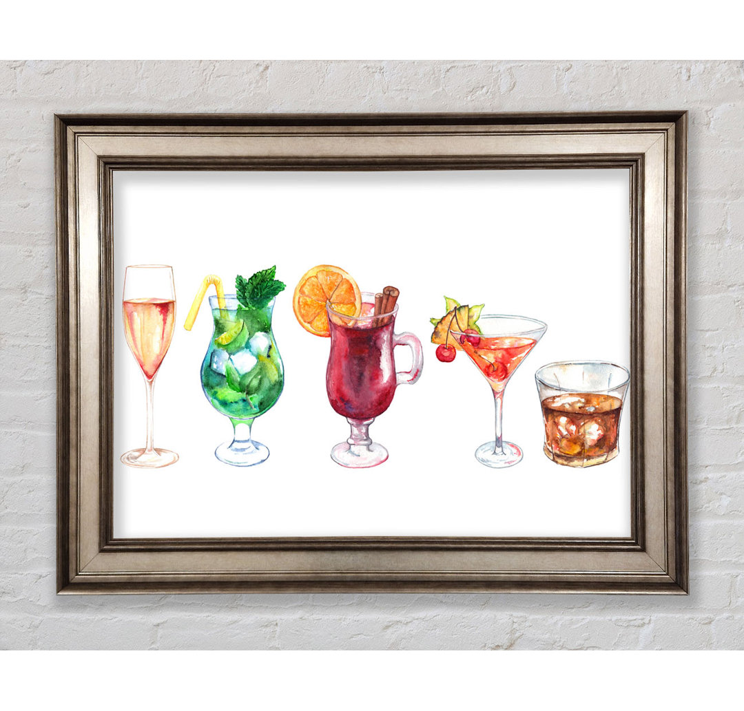 Cocktails Of Summer - Einzelne Bilderrahmen Kunstdrucke