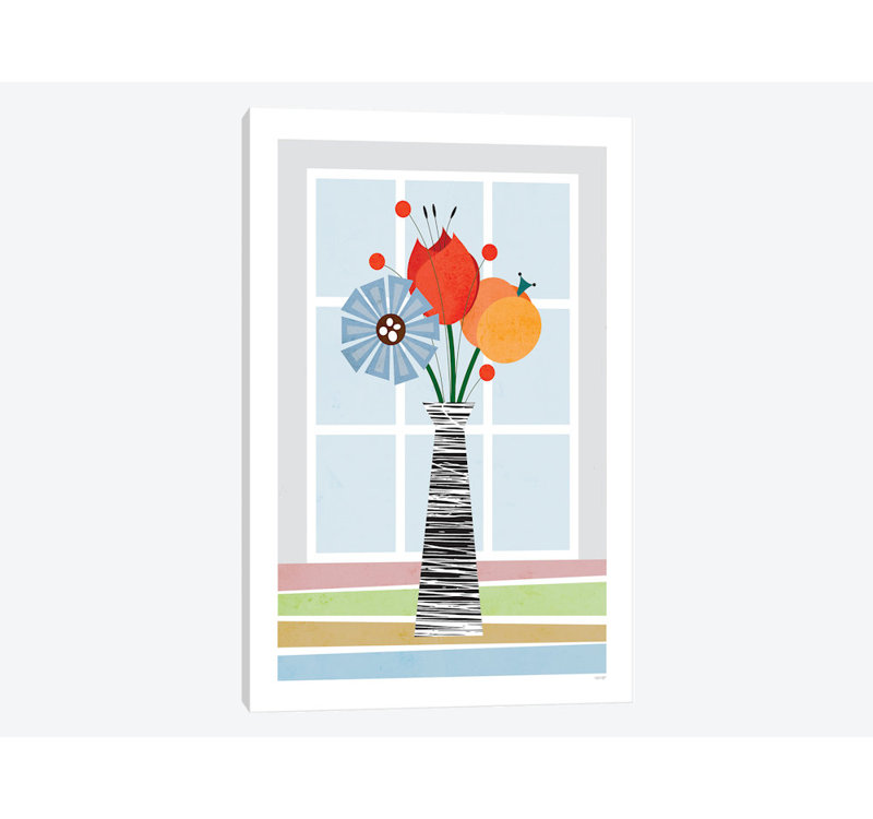 «Flowers (Colorful)» par TomasDesign - impression sur toile tendue, H 18 po x l 12 po x P 1,5 po, Toile tendue, Pas de tapis
