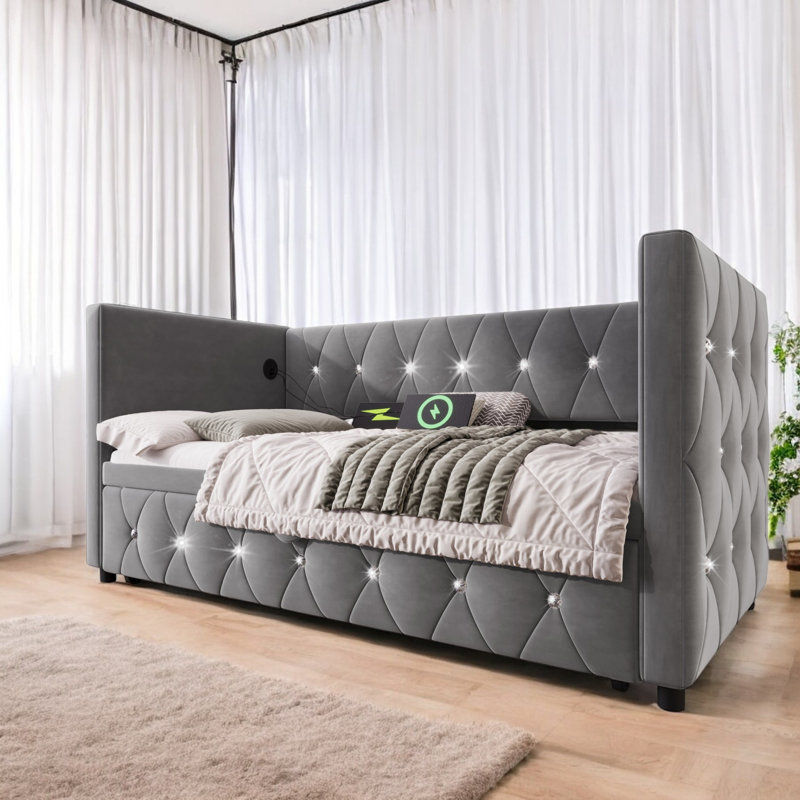Borges Single (3') Bed Frame, Grey