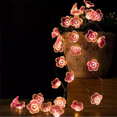 Flower String Lights Decorative Lights Sakuras Lights 7ft 20 LED Battery Powered String Light Strips New Lights For Party Patio Garden Home