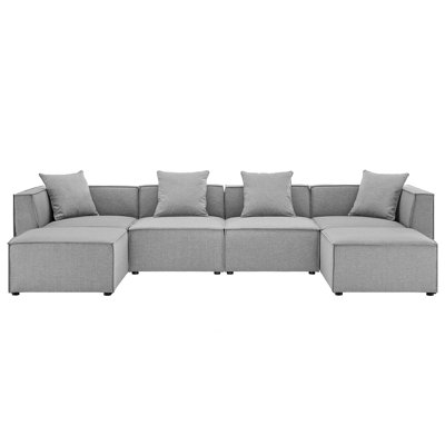 Modway Saybrook Outdoor Patio Upholstered 6-Piece Sectional Sofa by Modway