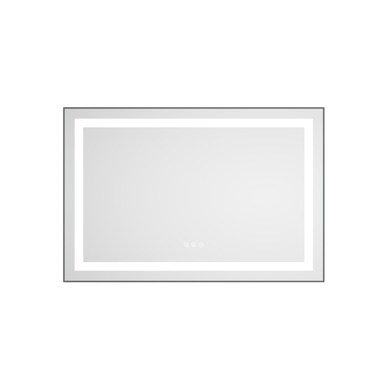 LED Bathroom Mirror with Front-lit, 3 Colors Temperature & Dimmable Light, Black, 24" x 36"