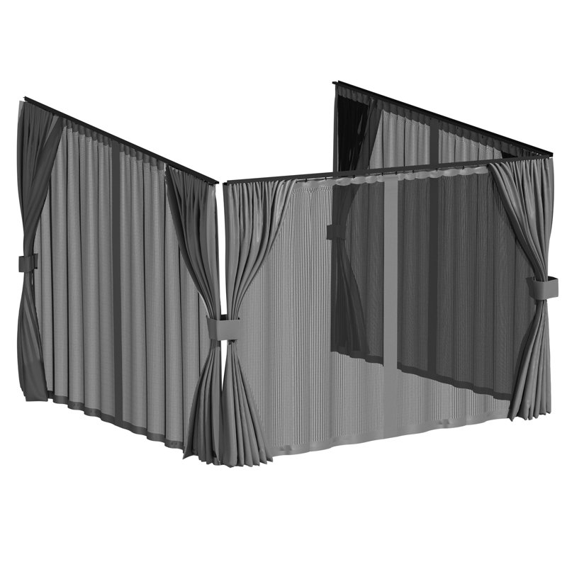 Remplacement universel de rideaux et moustiquaires de pavillon de jardin, Gris, H 96 po x l 120 po x P 120 po